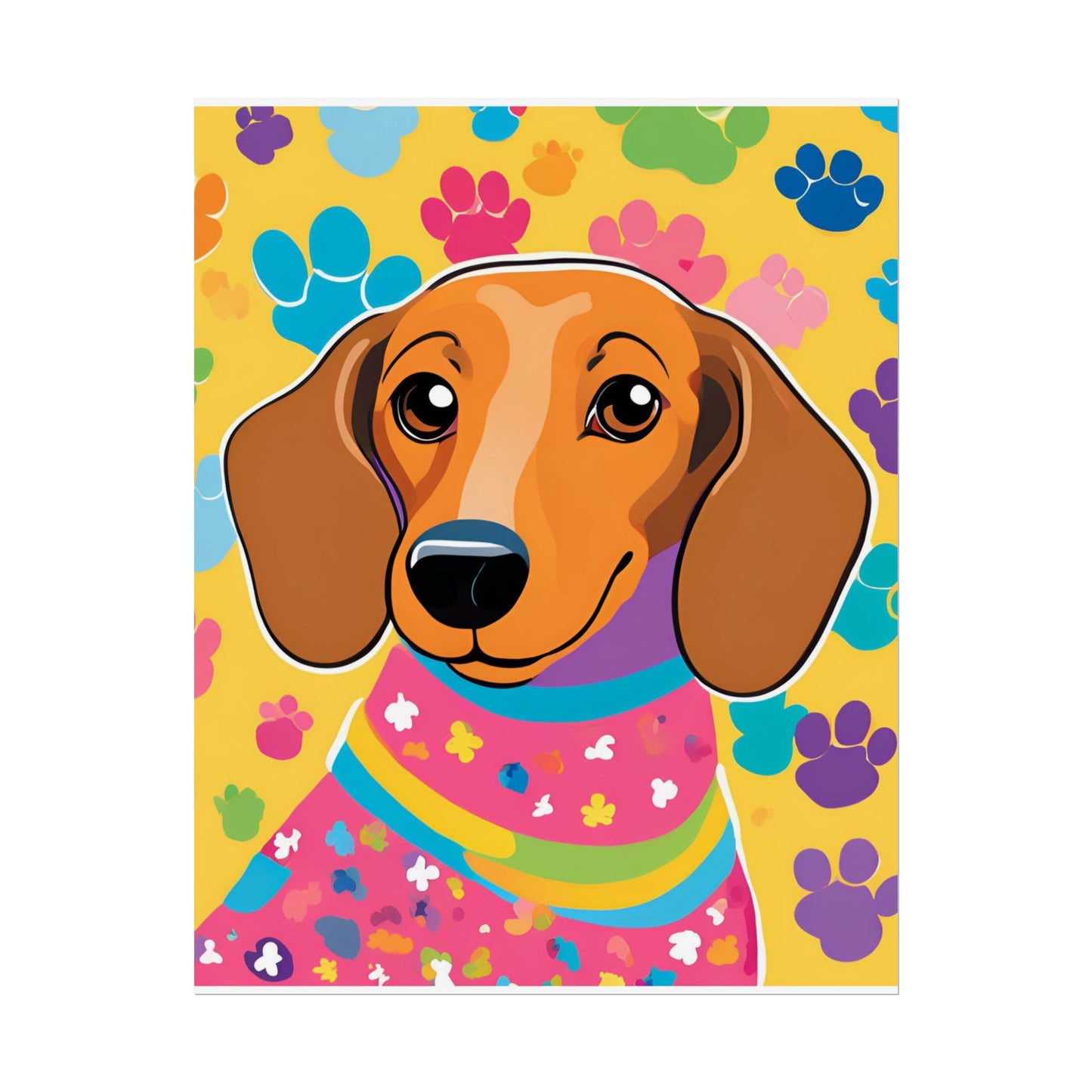 Dachshund Poster Dog Wall Art Animal Lover Kids Room Decoration Girls
