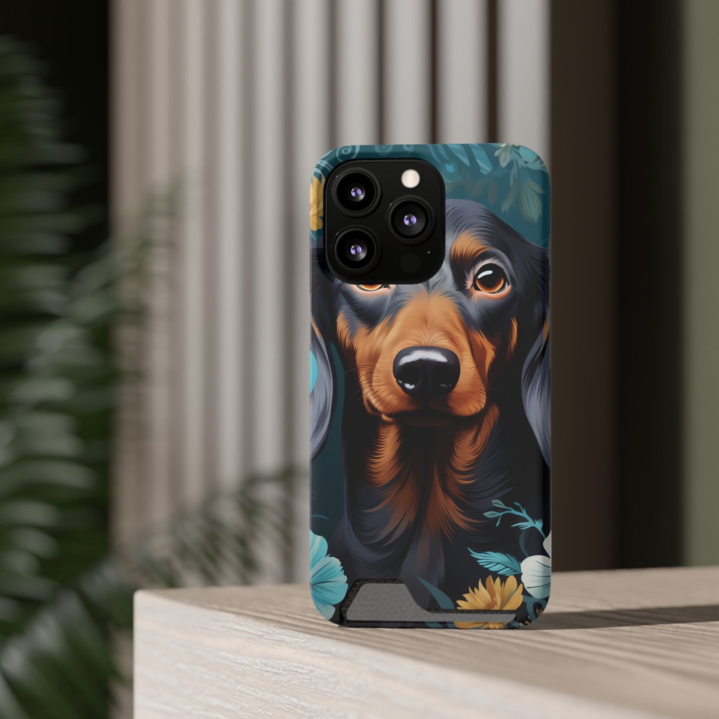 Dachshund Phone Case, Trendy Wallet Case for Dog Lovers, Cute Card Holder Cover