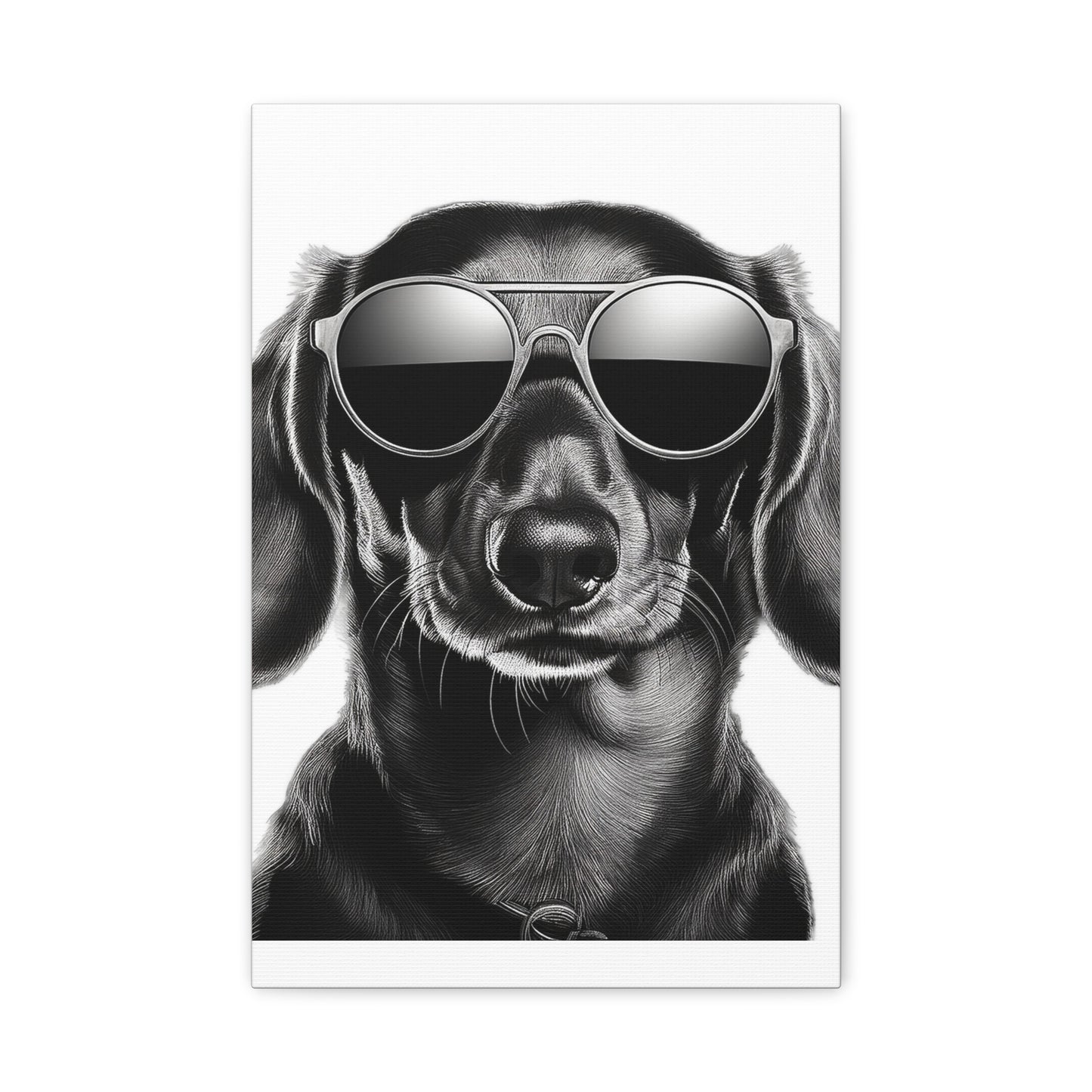 Stylish Dog Canvas Wall Art Dog Lover Gift Home Decor, Black and White Game Room