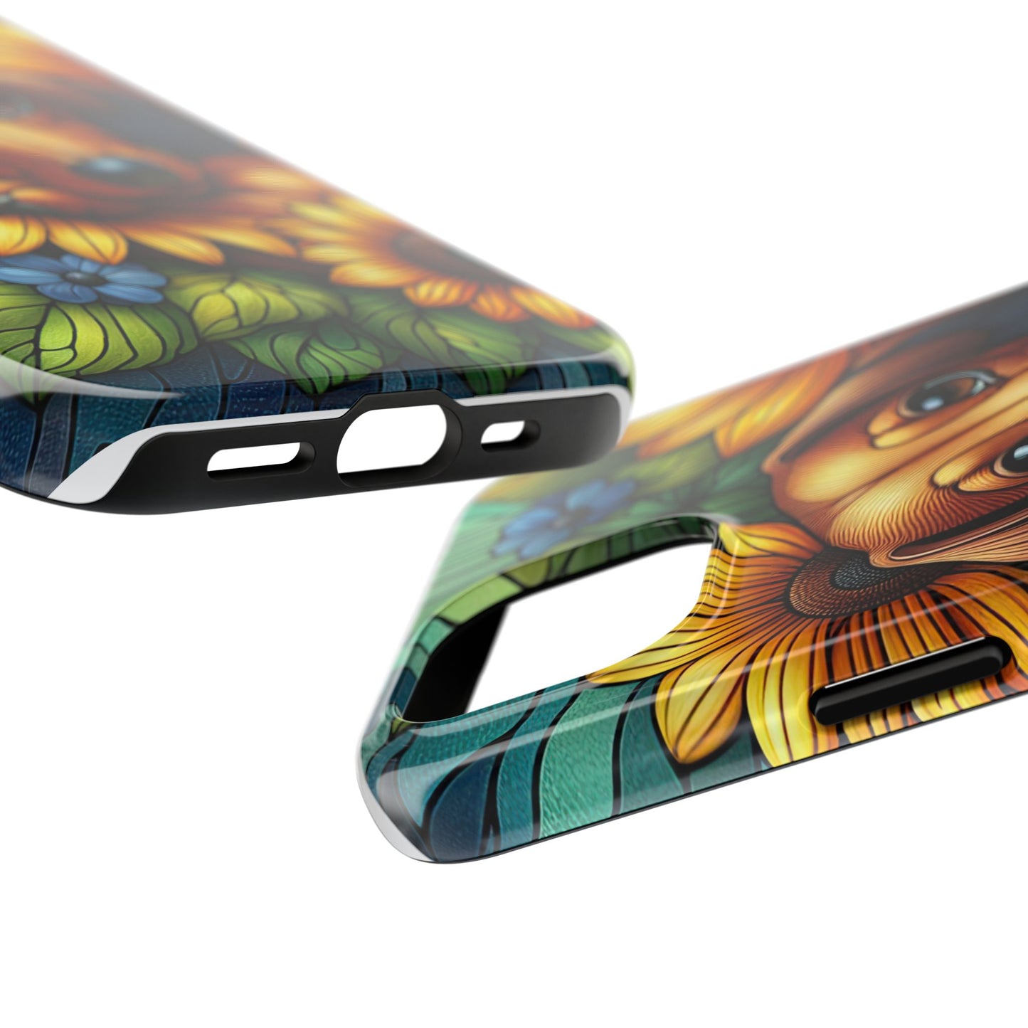 Cute Dachshund Phone Case Dog Lover Gift Tough Phone Cover Doxie Stained Glass