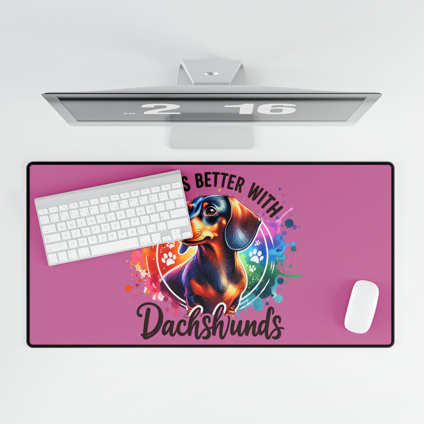 Paintsplash Dachshund Desk Mat