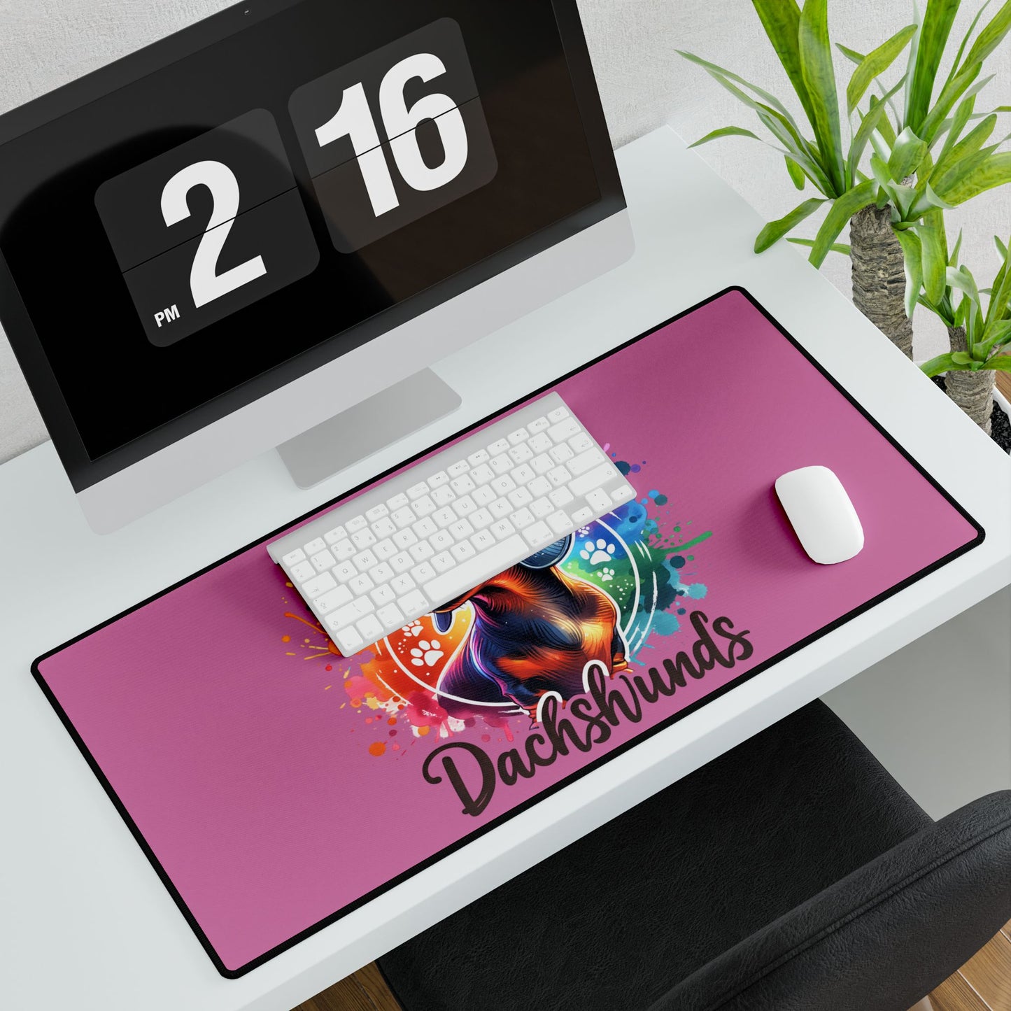 Paintsplash Dachshund Desk Mat