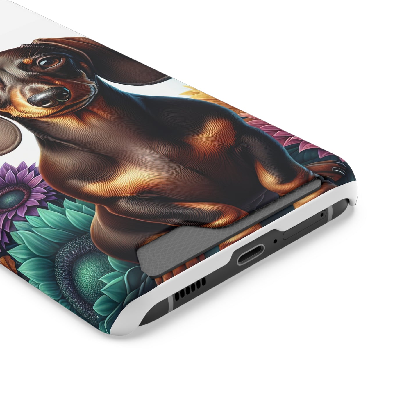 Dachshund Phone Case, Trendy Wallet Case for Dog Lovers, Cute Card Holder Cover, Animal Print Accessory, Slim Protective