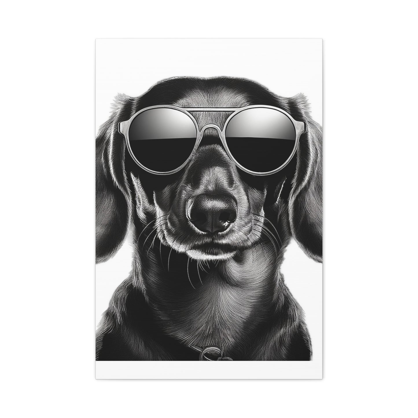 Stylish Dog Canvas Wall Art Dog Lover Gift Home Decor, Black and White Game Room