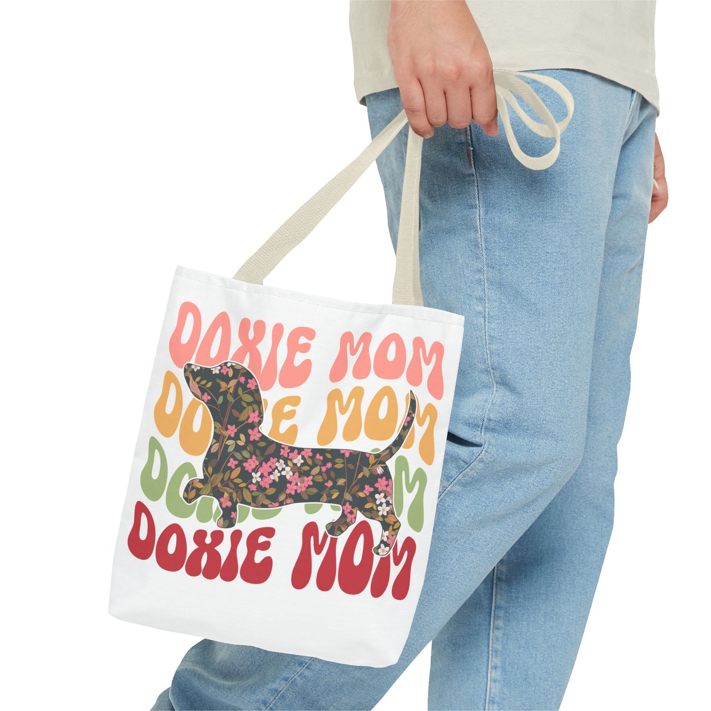 Black and Tan Dachshund Puppy Tote Bag Bright and Cheerful Weiner Doxie Patterned