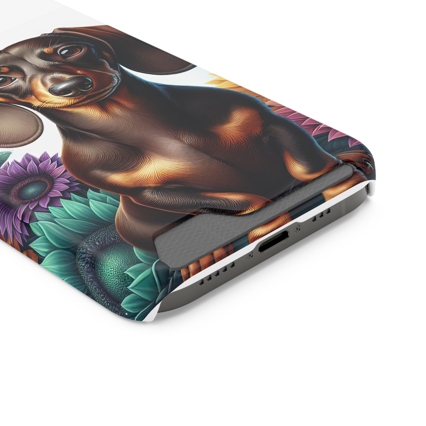Dachshund Phone Case, Trendy Wallet Case for Dog Lovers, Cute Card Holder Cover, Animal Print Accessory, Slim Protective