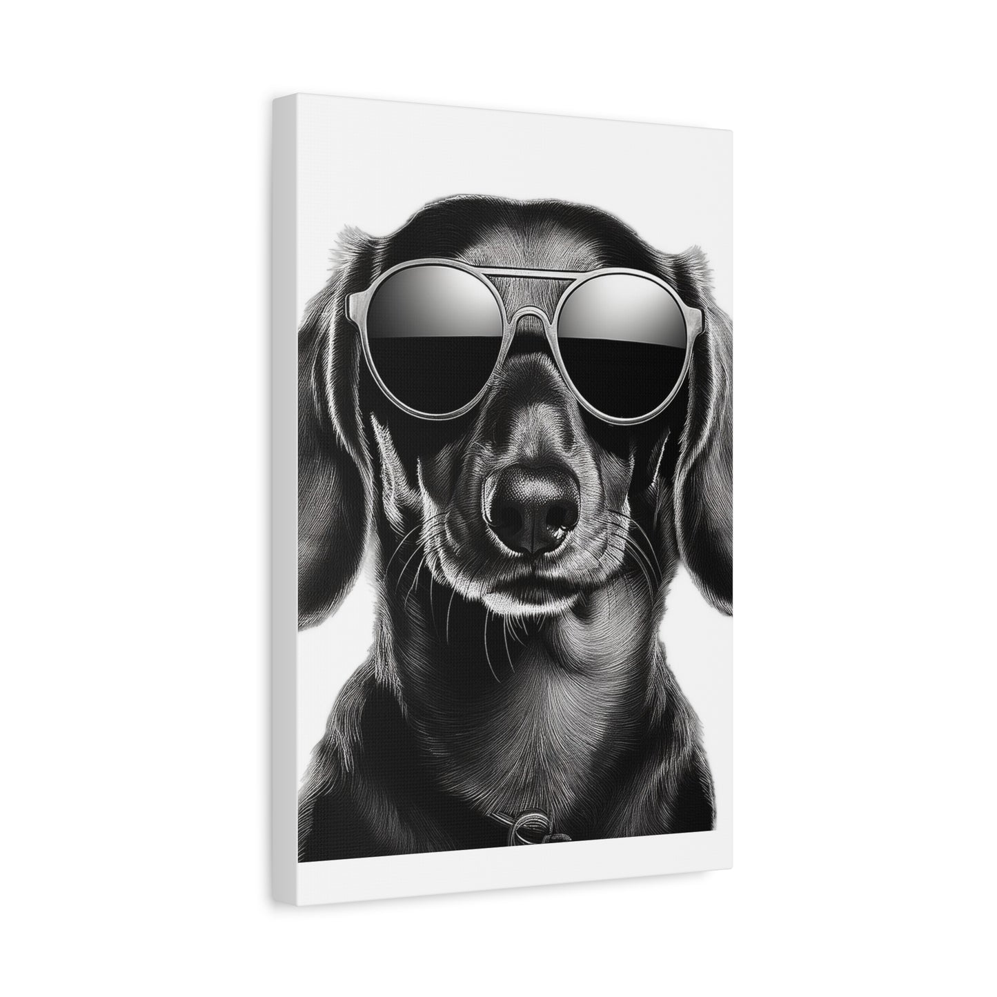 Stylish Dog Canvas Wall Art Dog Lover Gift Home Decor, Black and White Game Room