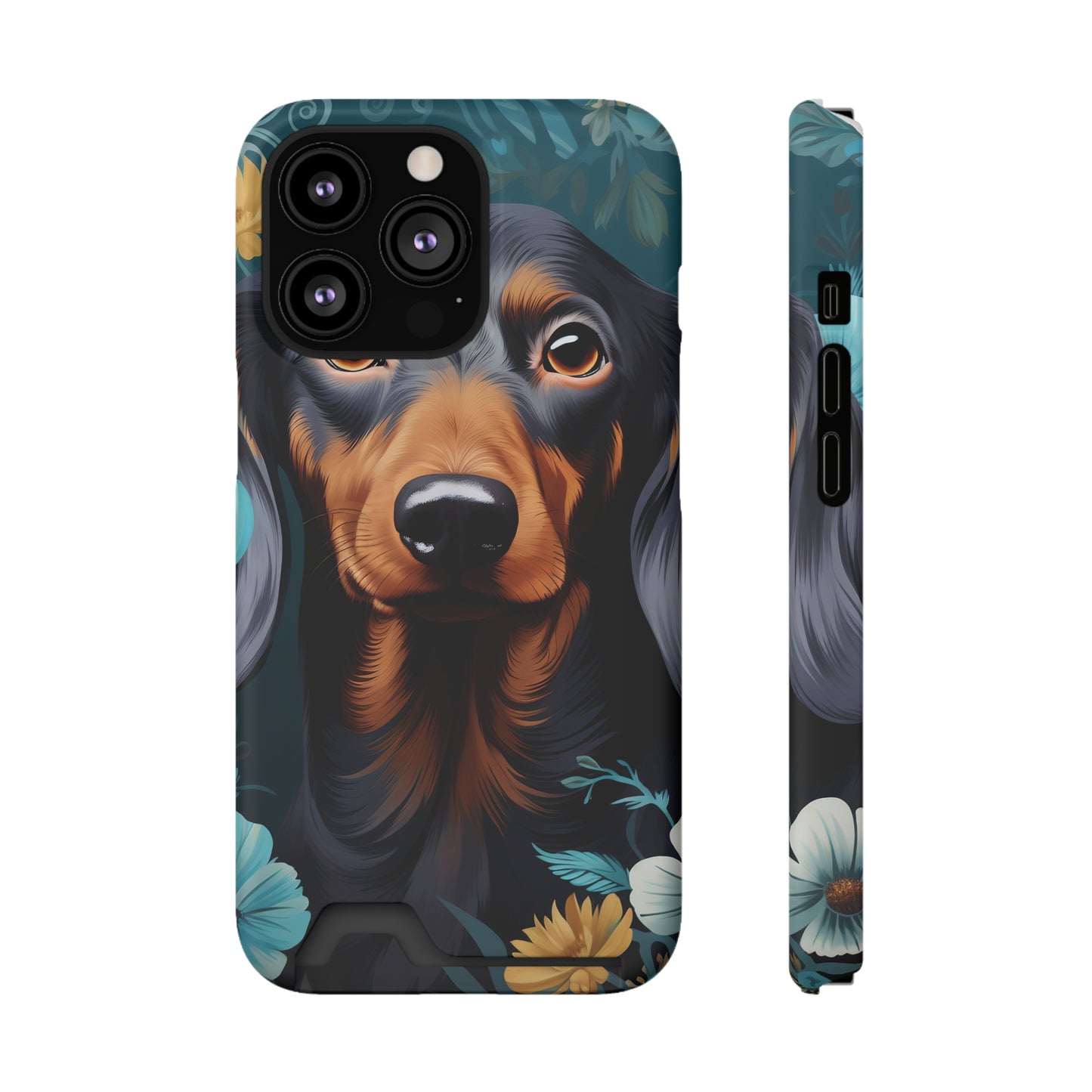 Dachshund Phone Case, Trendy Wallet Case for Dog Lovers, Cute Card Holder Cover
