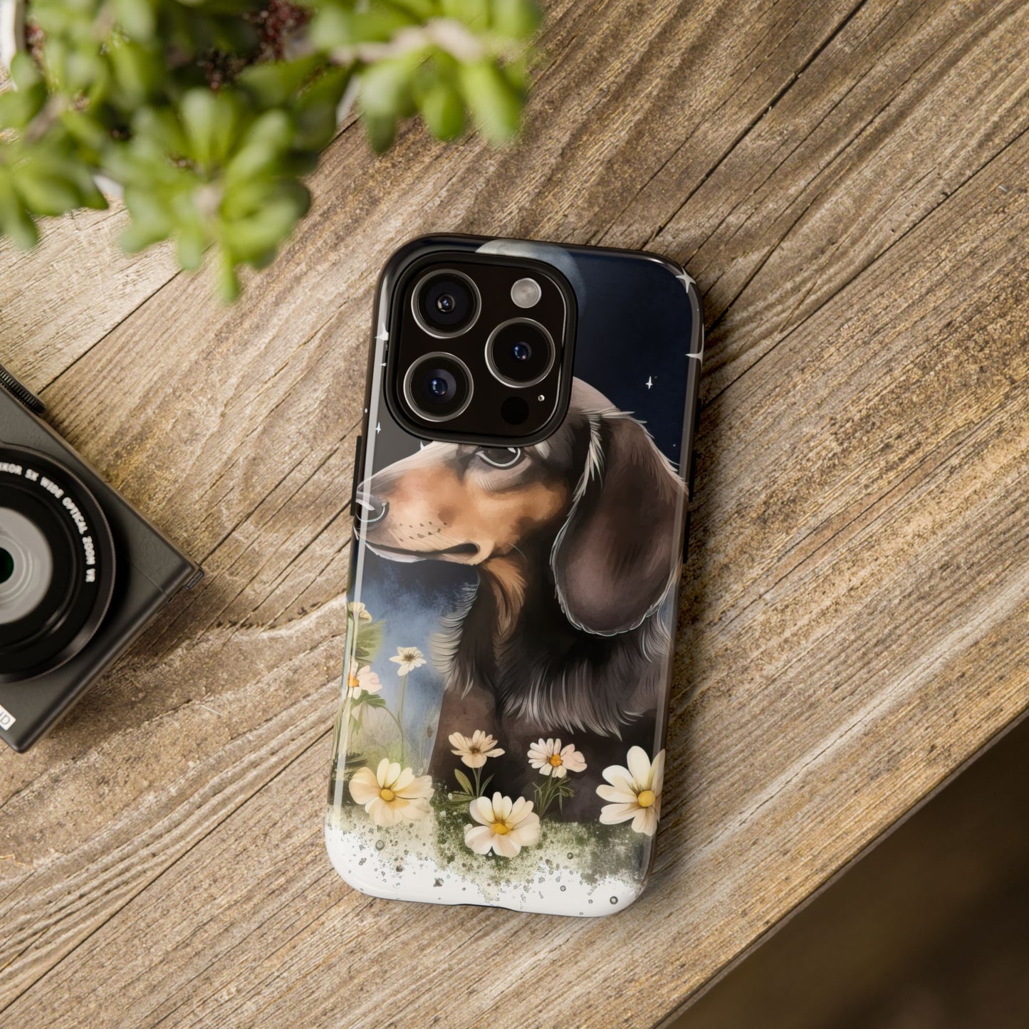 Vibrant Dachshund Moonlight Phone Case - Dog Apple Pixel Galaxy