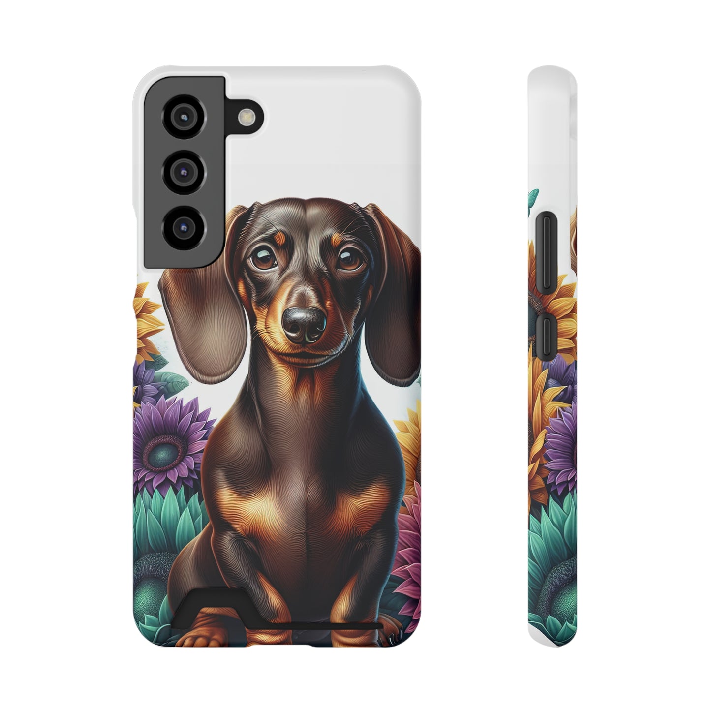 Dachshund Phone Case, Trendy Wallet Case for Dog Lovers, Cute Card Holder Cover, Animal Print Accessory, Slim Protective