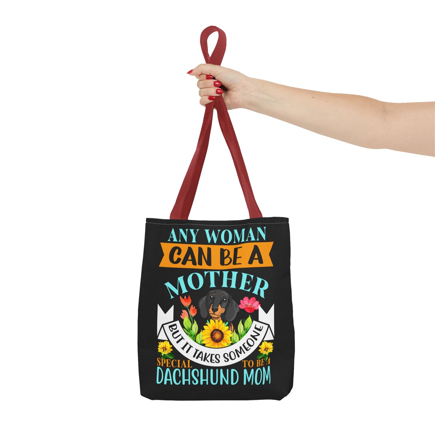 Mom Dachshund Puppy Tote Bag Bright and Cheerful Weiner Doxie