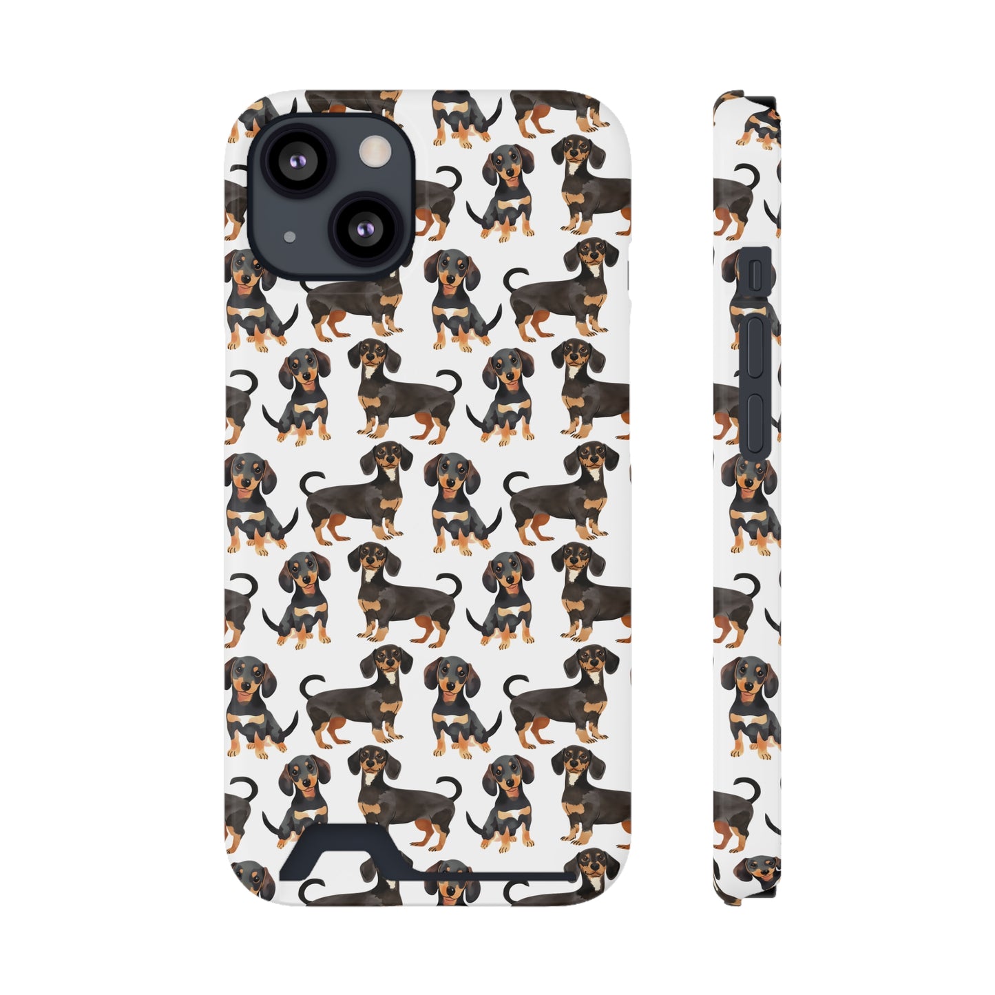 Dachshund Phone Case, Trendy Wallet Case for Dog Lovers, Cute Card Holder Cover, Animal Print Accessory, Slim Protective