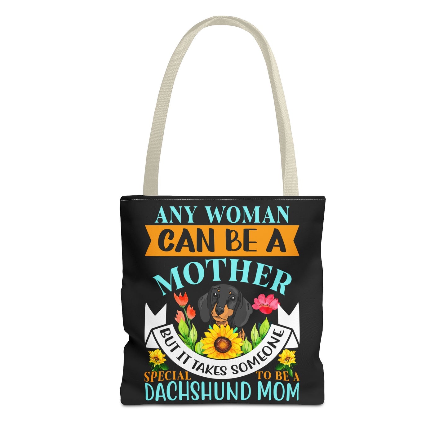 Mom Dachshund Puppy Tote Bag Bright and Cheerful Weiner Doxie