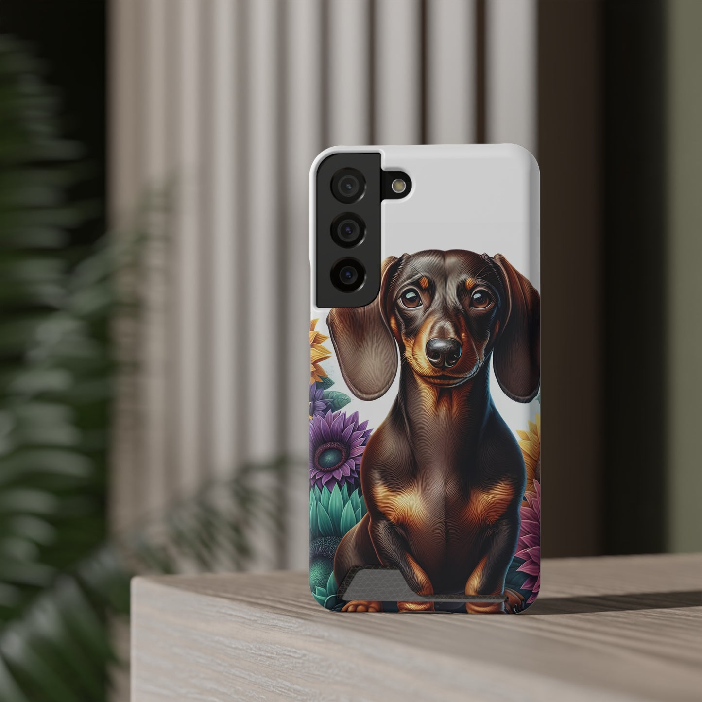 Dachshund Phone Case, Trendy Wallet Case for Dog Lovers, Cute Card Holder Cover, Animal Print Accessory, Slim Protective