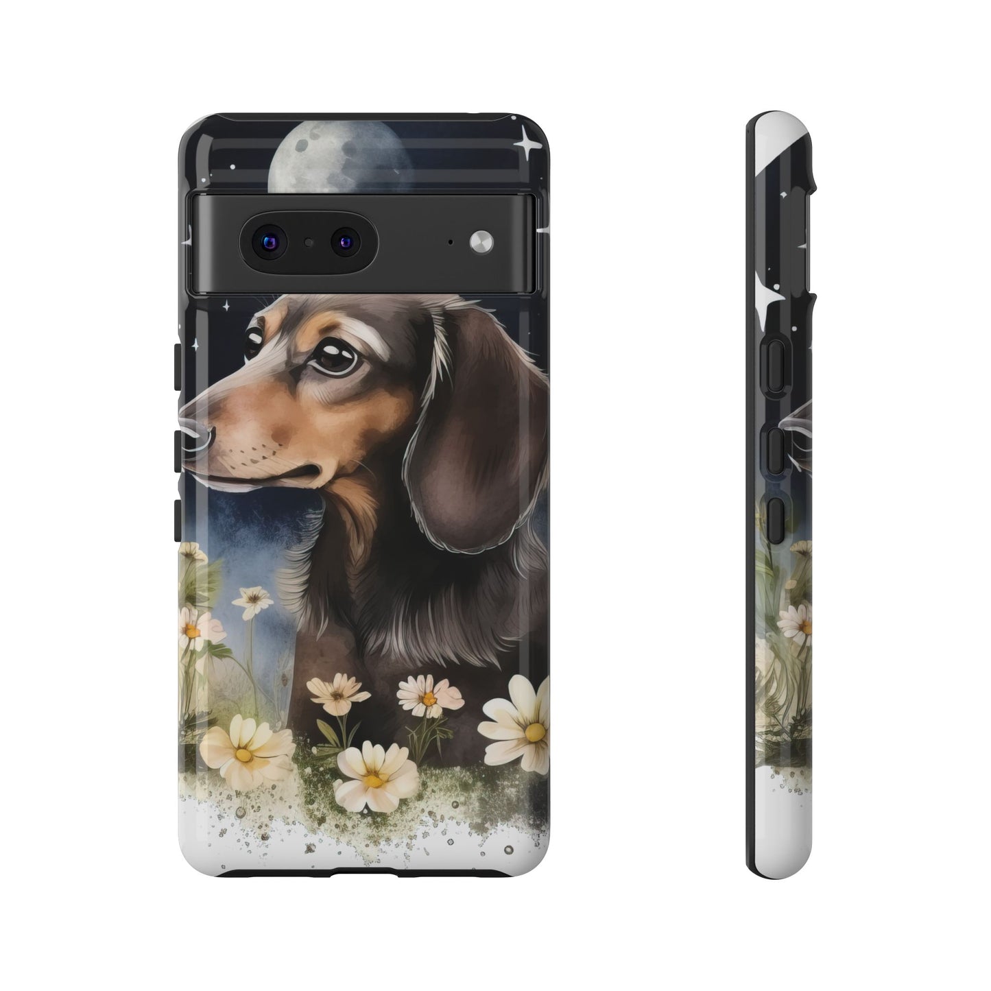Vibrant Dachshund Moonlight Phone Case - Dog Apple Pixel Galaxy