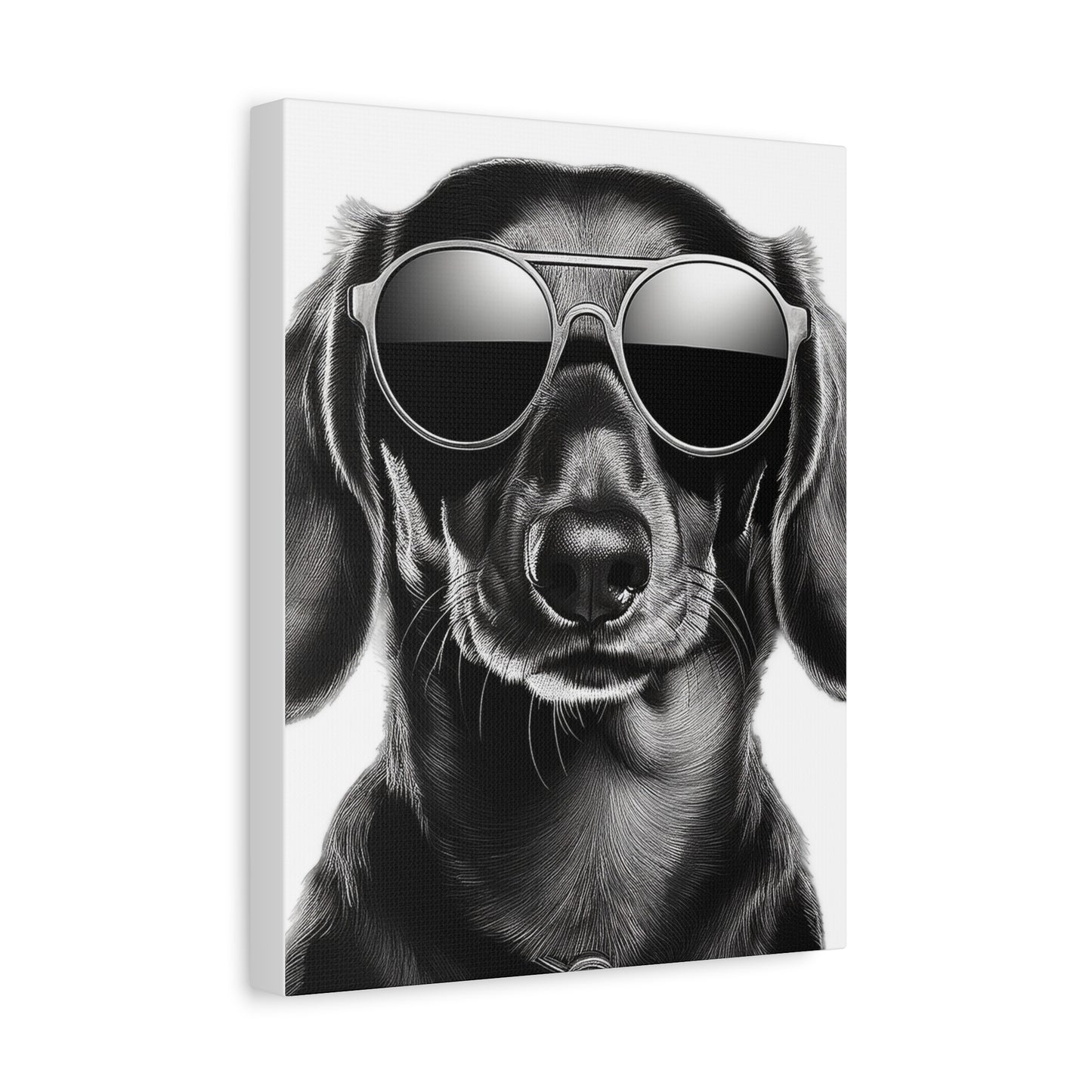 Stylish Dog Canvas Wall Art Dog Lover Gift Home Decor, Black and White Game Room