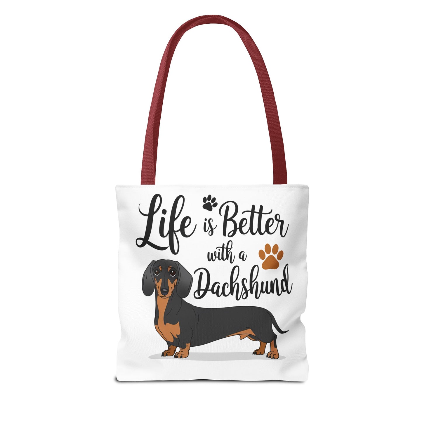 Black and Tan Dachshund Puppy Tote Bag Bright and Cheerful Weiner Doxie