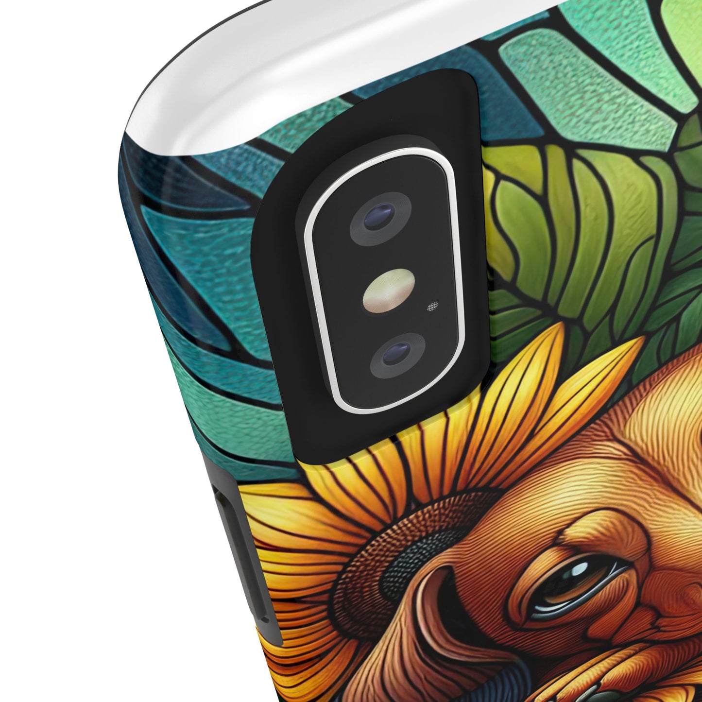 Cute Dachshund Phone Case Dog Lover Gift Tough Phone Cover Doxie Stained Glass