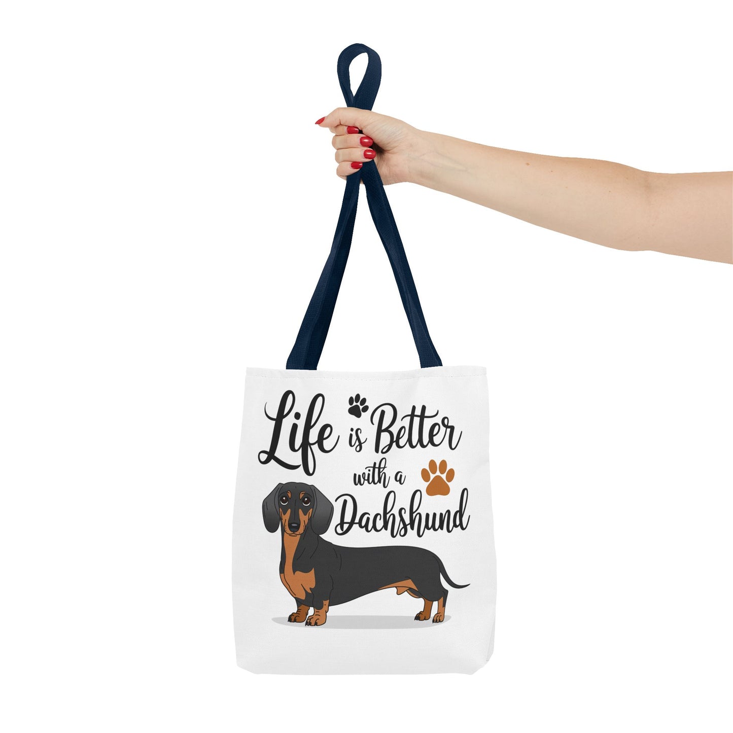 Black and Tan Dachshund Puppy Tote Bag Bright and Cheerful Weiner Doxie