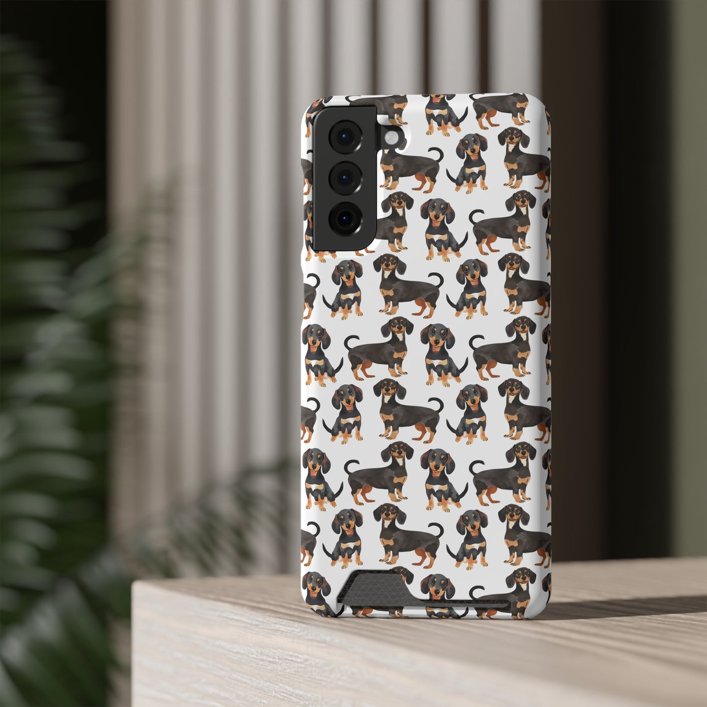 Dachshund Phone Case, Trendy Wallet Case for Dog Lovers, Cute Card Holder Cover, Animal Print Accessory, Slim Protective