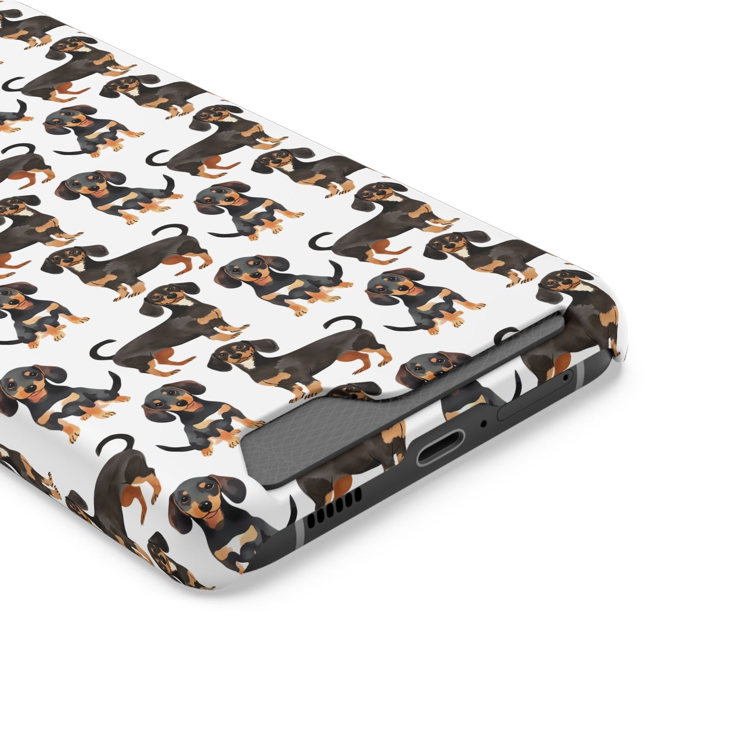 Dachshund Phone Case, Trendy Wallet Case for Dog Lovers, Cute Card Holder Cover, Animal Print Accessory, Slim Protective