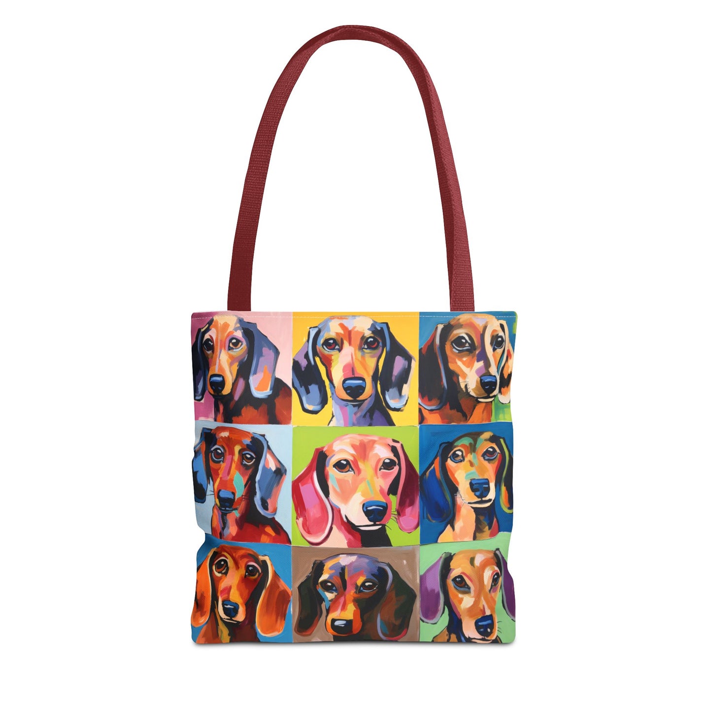 Colorful Dachshund Tote Bag Bright and Cheerful Brown Dapple Weiner