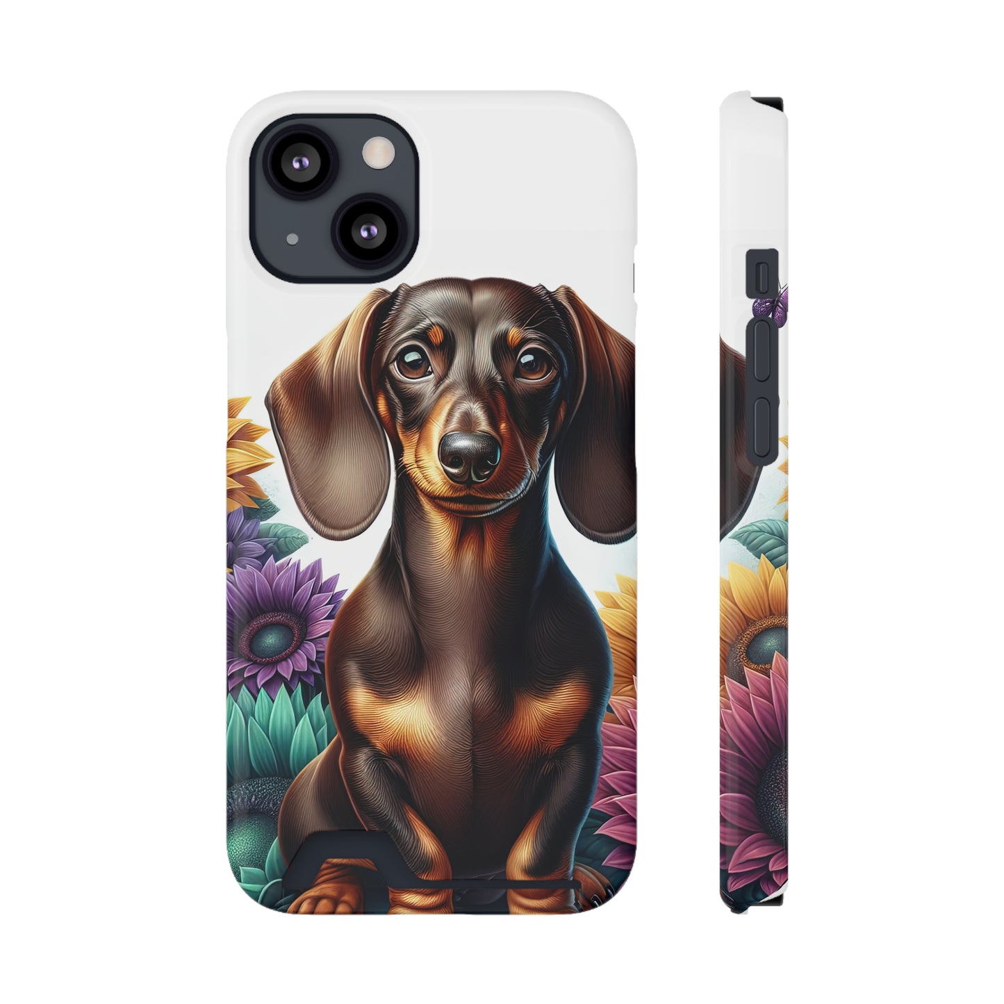 Dachshund Phone Case, Trendy Wallet Case for Dog Lovers, Cute Card Holder Cover, Animal Print Accessory, Slim Protective