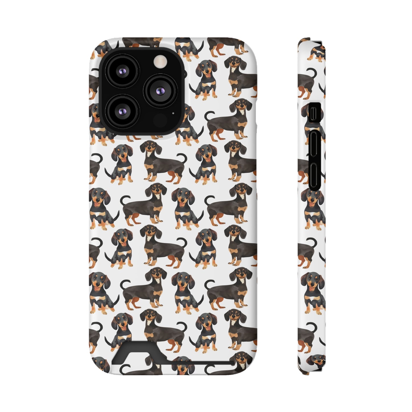 Dachshund Phone Case, Trendy Wallet Case for Dog Lovers, Cute Card Holder Cover, Animal Print Accessory, Slim Protective