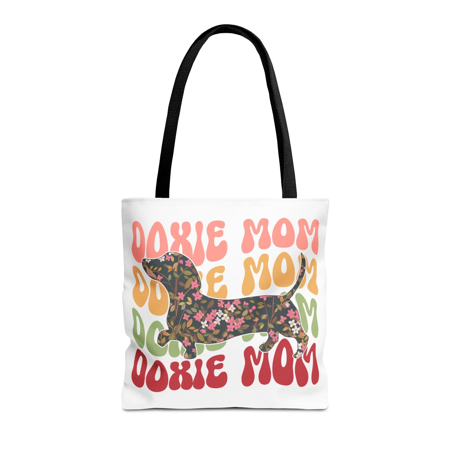 Black and Tan Dachshund Puppy Tote Bag Bright and Cheerful Weiner Doxie Patterned