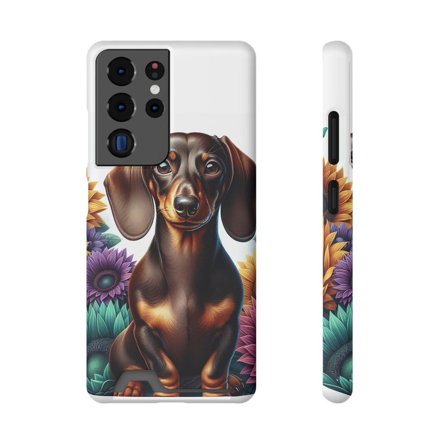 Dachshund Phone Case, Trendy Wallet Case for Dog Lovers, Cute Card Holder Cover, Animal Print Accessory, Slim Protective