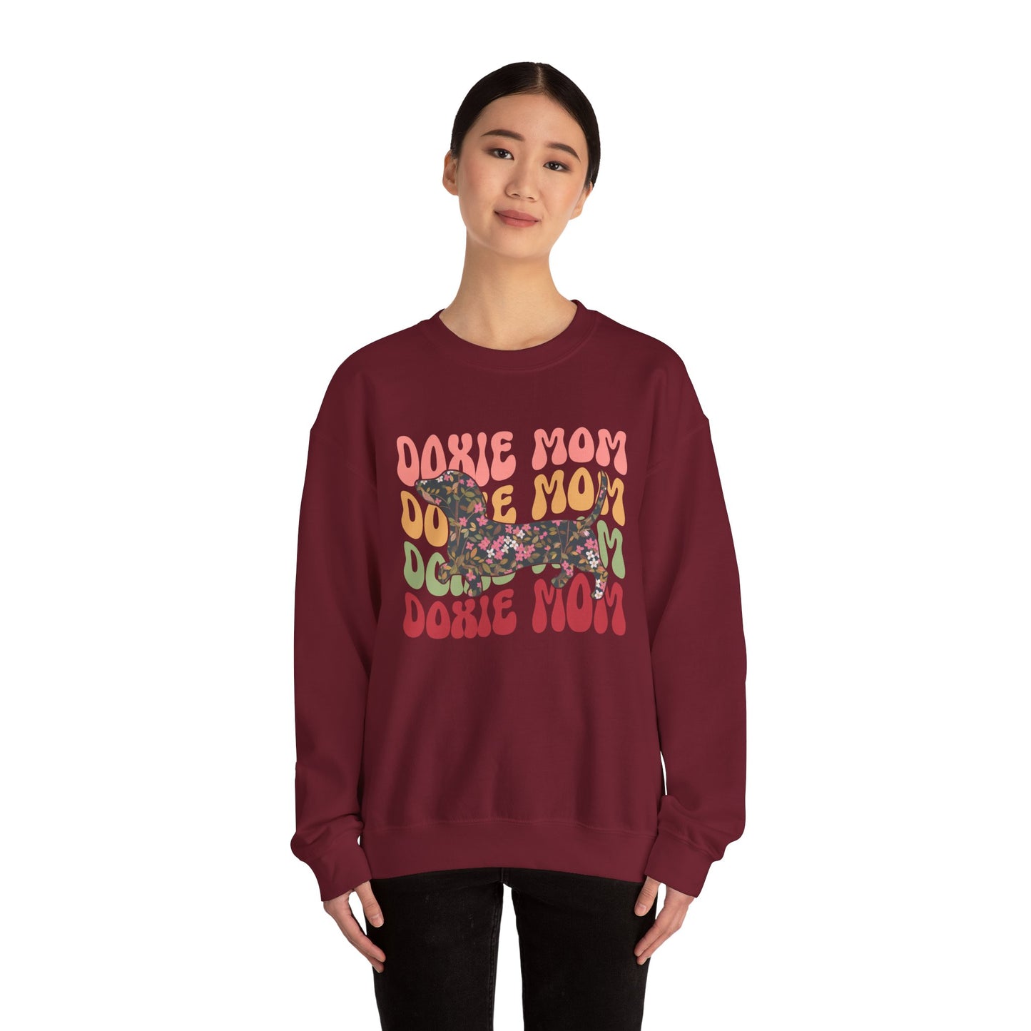 Dachshund Mom Sweatshirt, Dog Lover Gift, Funny Weiner Dog Jumper, Classic Sausage Dog Crewneck, Pet Owner Apparel Doxie