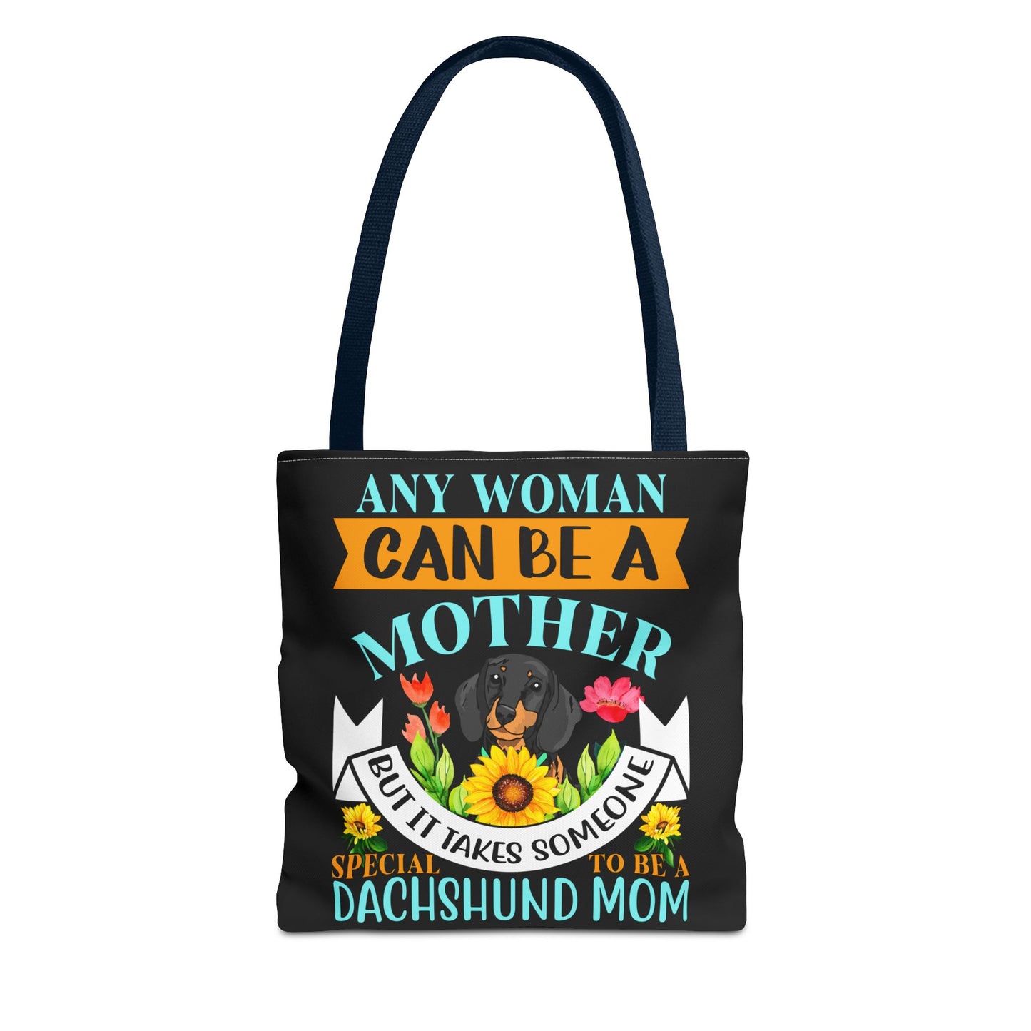 Mom Dachshund Puppy Tote Bag Bright and Cheerful Weiner Doxie