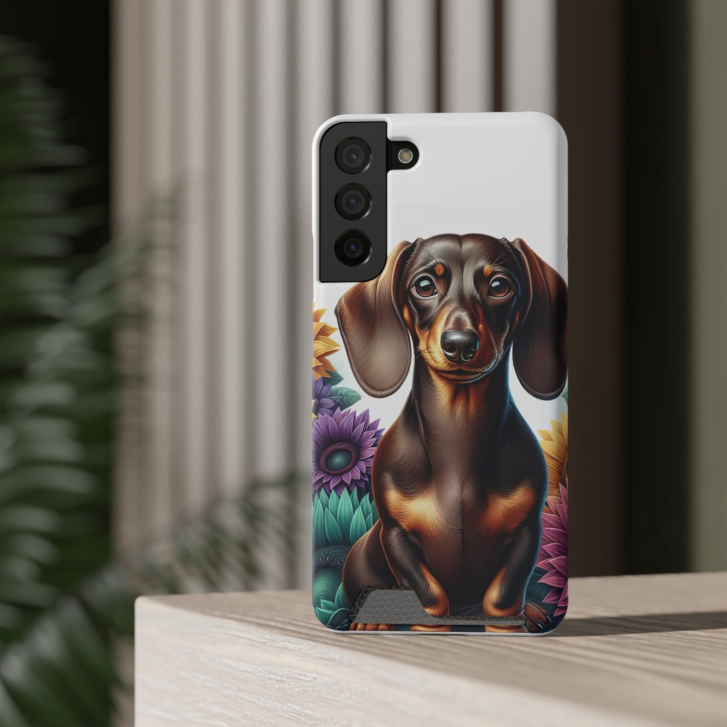 Dachshund Phone Case, Trendy Wallet Case for Dog Lovers, Cute Card Holder Cover, Animal Print Accessory, Slim Protective