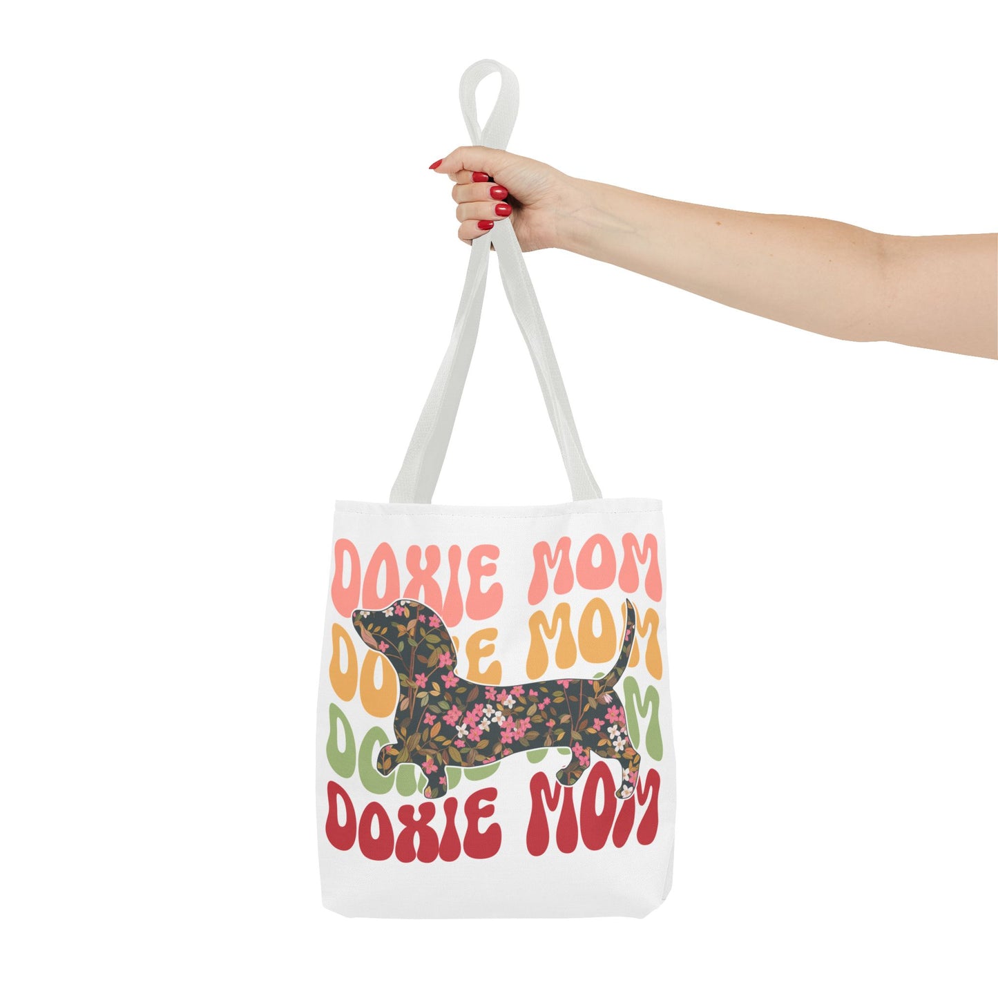 Black and Tan Dachshund Puppy Tote Bag Bright and Cheerful Weiner Doxie Patterned