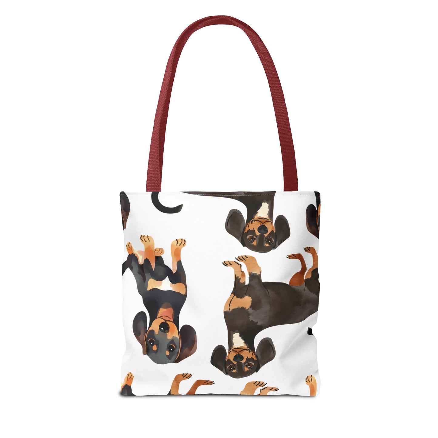 Black and Tan Dachshund Puppy Tote Bag Bright and Cheerful Weiner Doxie Patterned