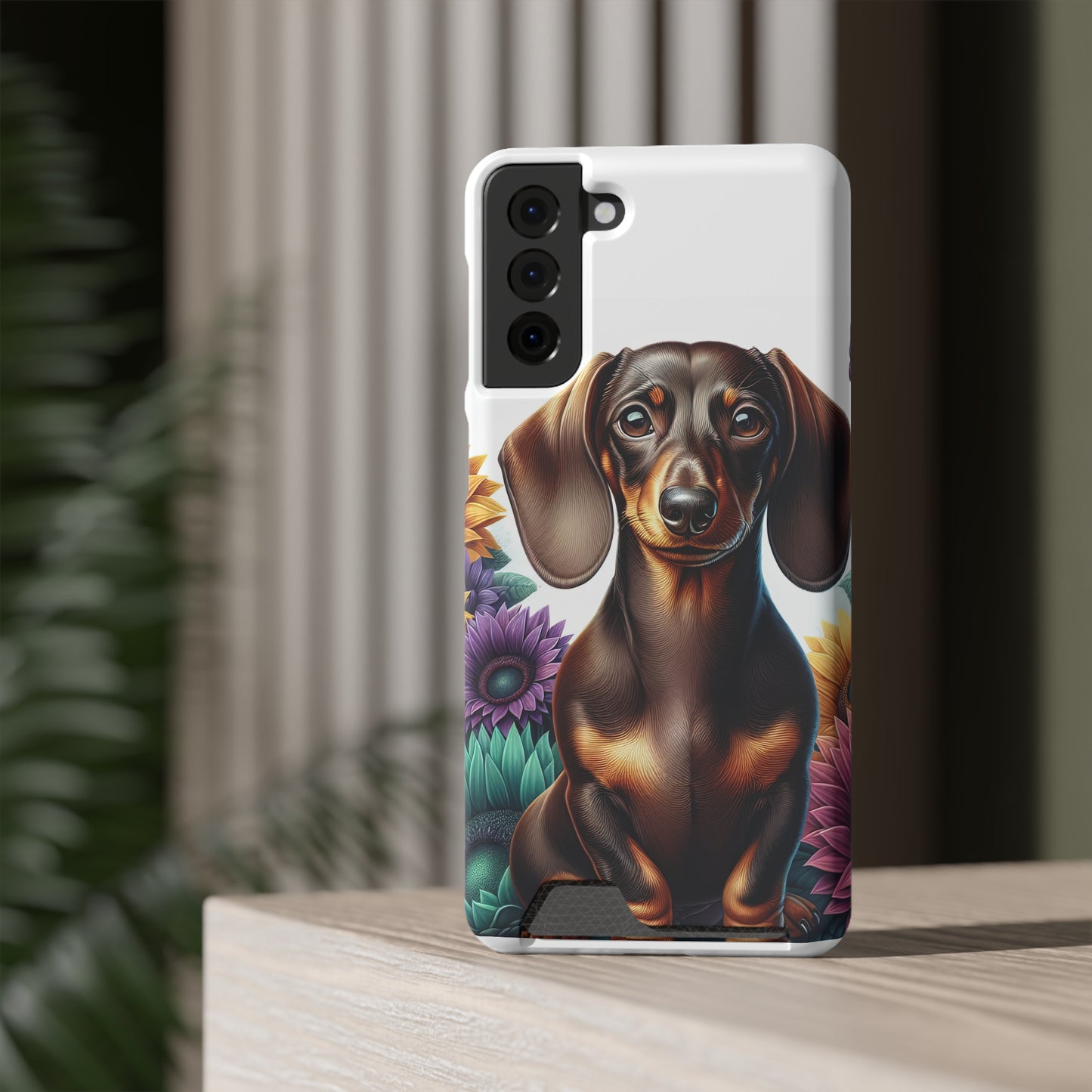 Dachshund Phone Case, Trendy Wallet Case for Dog Lovers, Cute Card Holder Cover, Animal Print Accessory, Slim Protective