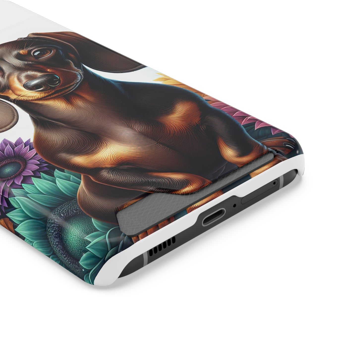 Dachshund Phone Case, Trendy Wallet Case for Dog Lovers, Cute Card Holder Cover, Animal Print Accessory, Slim Protective