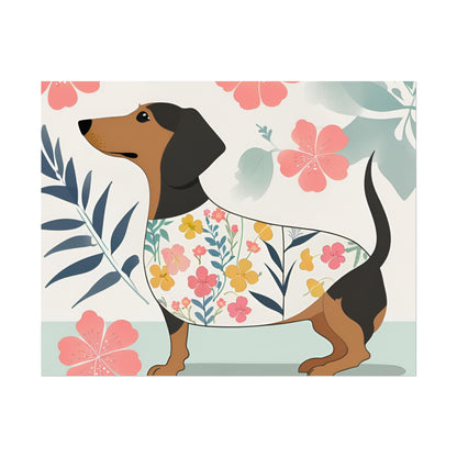 Sophisticated Dachshund Poster Dog Wall Art Animal Lover Game Room Decoration Weiner Dog Horizontal