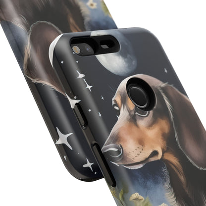 Vibrant Dachshund Moonlight Phone Case - Dog Apple Pixel Galaxy