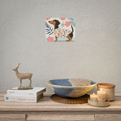 Sophisticated Dachshund Poster Dog Wall Art Animal Lover Game Room Decoration Weiner Dog Horizontal