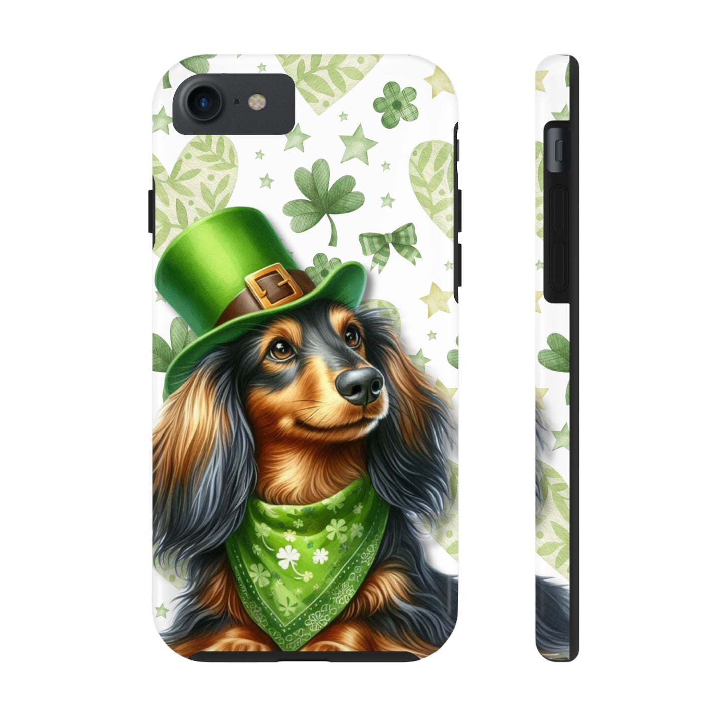St Patricks Cute Dachshund Phone Case Dog Lover Gift Tough Phone Cover Patty