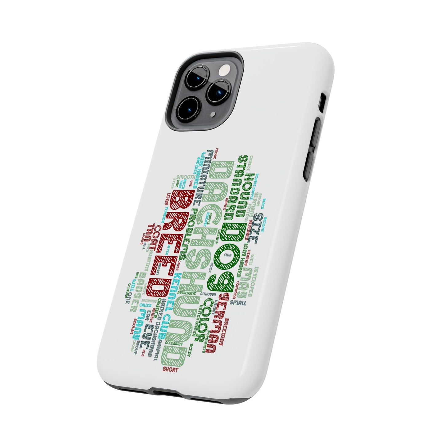 Dachshund Phone Case Dog Lover Gift Tough Phone Cover Doxie Word Art