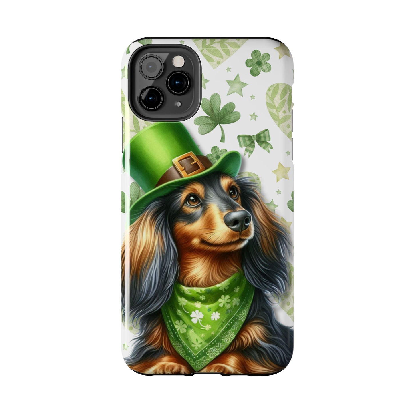 St Patricks Cute Dachshund Phone Case Dog Lover Gift Tough Phone Cover Patty