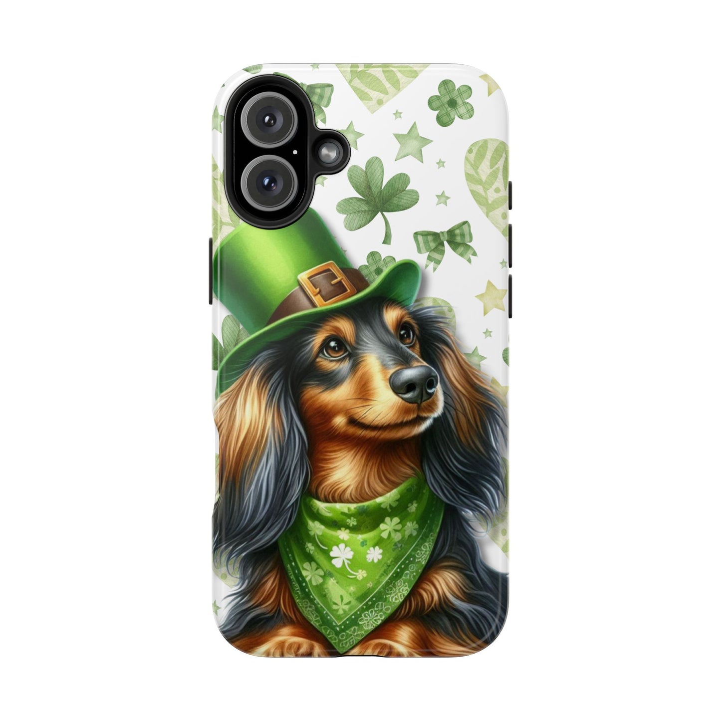 St Patricks Cute Dachshund Phone Case Dog Lover Gift Tough Phone Cover Patty