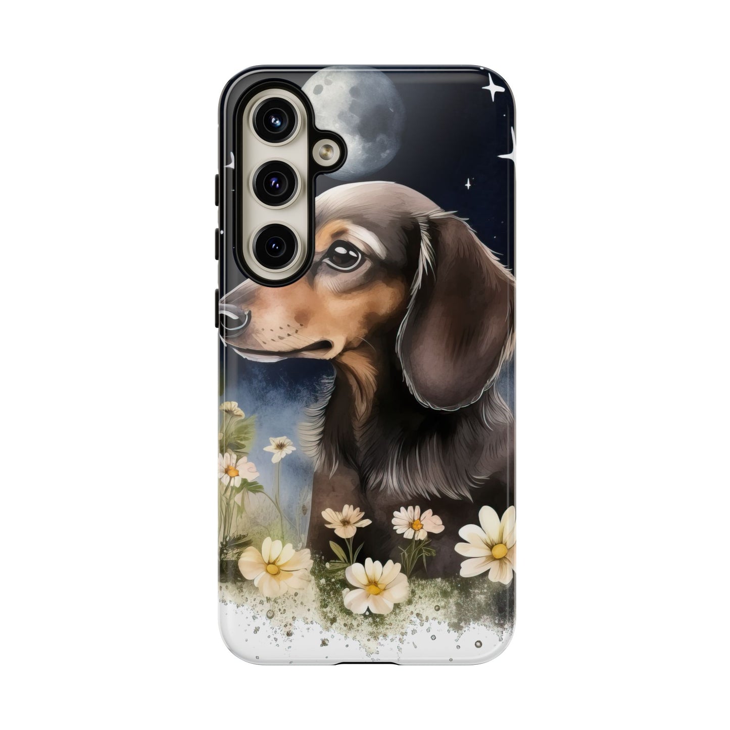 Vibrant Dachshund Moonlight Phone Case - Dog Apple Pixel Galaxy
