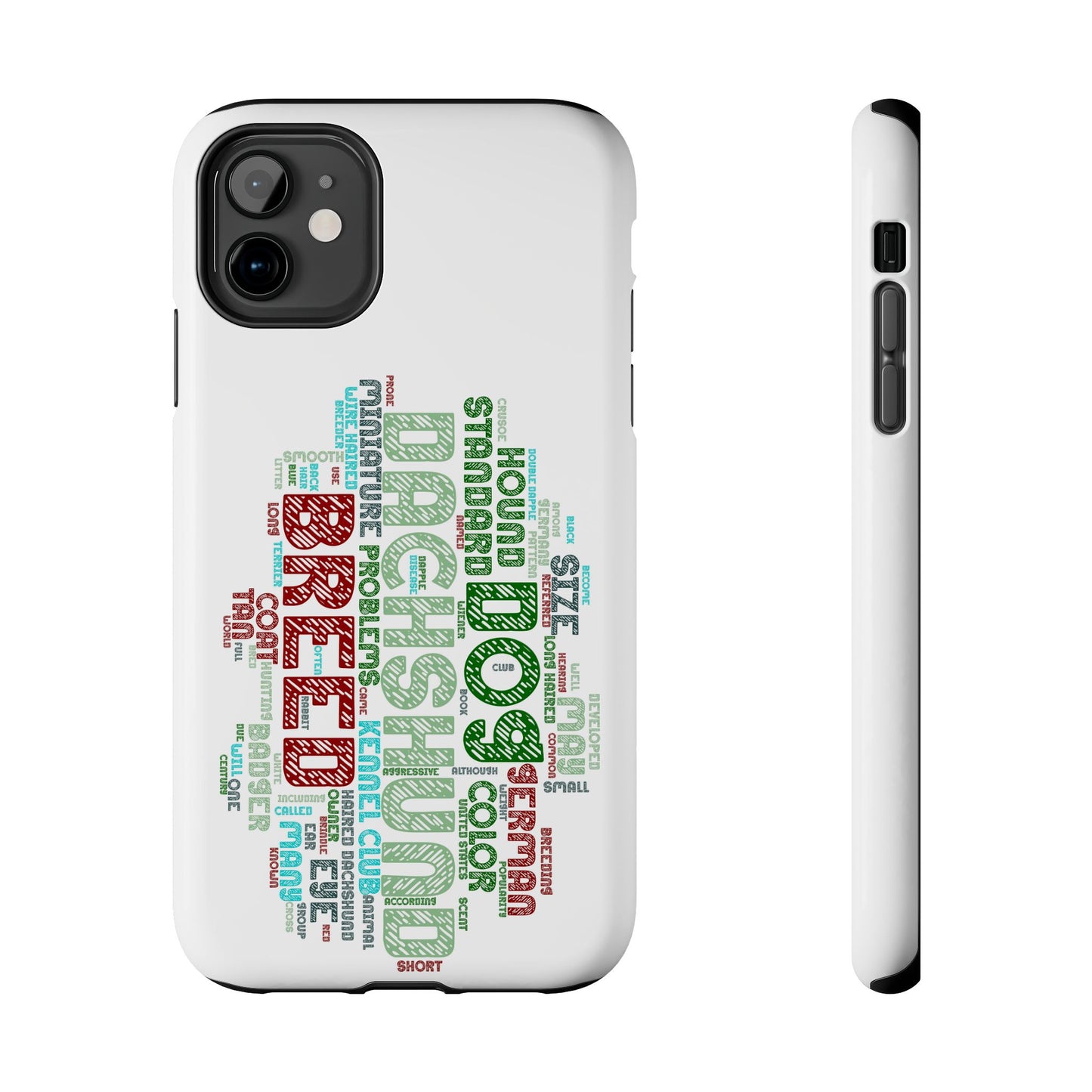Dachshund Phone Case Dog Lover Gift Tough Phone Cover Doxie Word Art