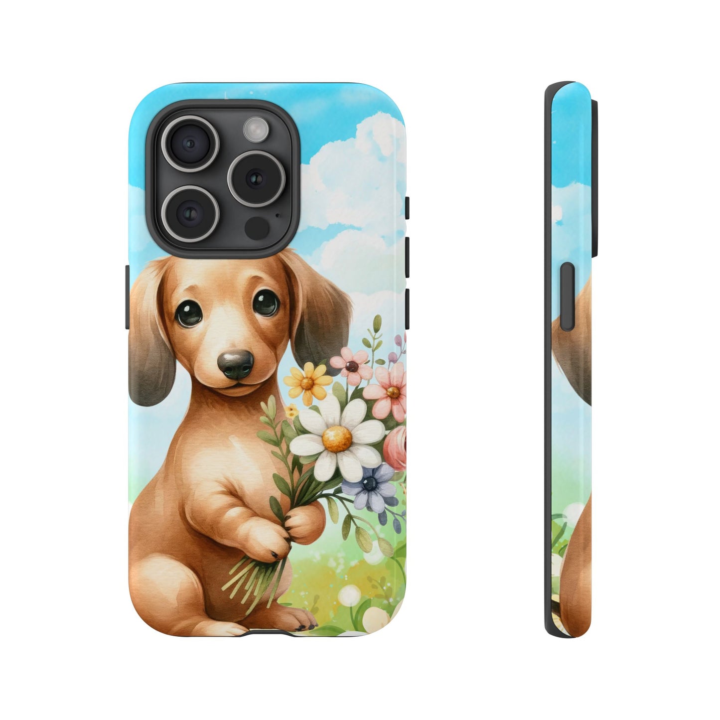 Watercolor Dachshund Dog Phone Case - Rescue Dog Apple Pixel Galaxy Spring