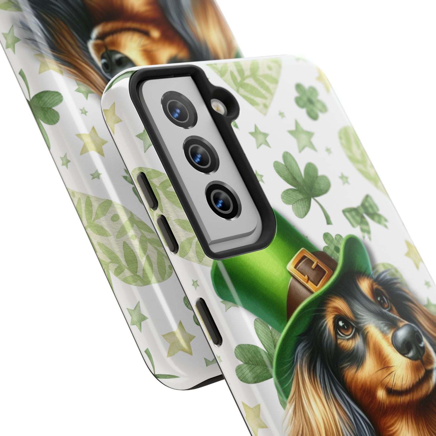 St Patricks Cute Dachshund Phone Case Dog Lover Gift Tough Phone Cover Patty