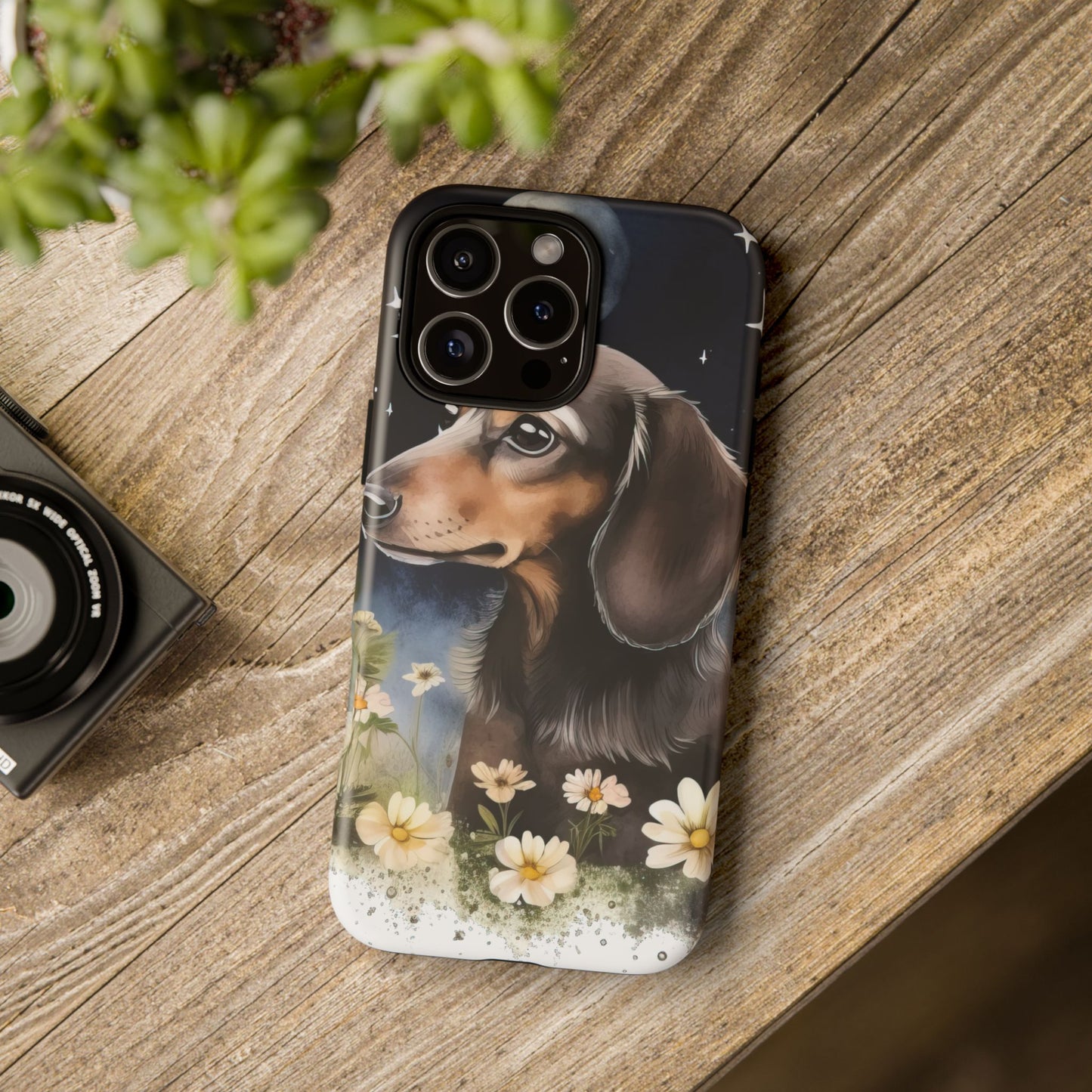 Vibrant Dachshund Moonlight Phone Case - Dog Apple Pixel Galaxy