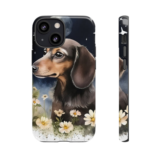 Vibrant Dachshund Moonlight Phone Case - Dog Apple Pixel Galaxy